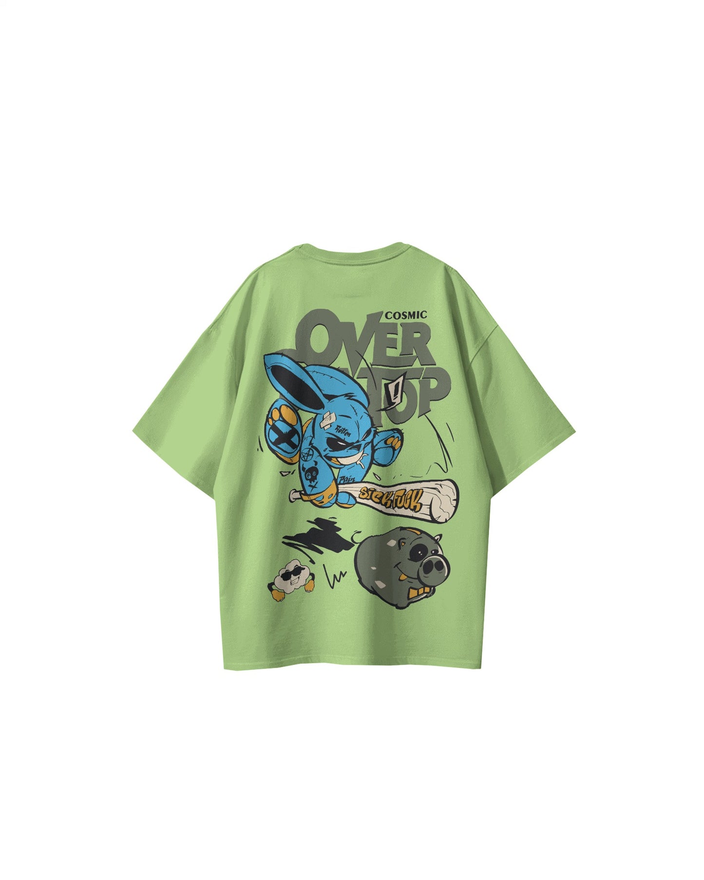 Men's Rabbit T Shirt – Green Oversized Fit