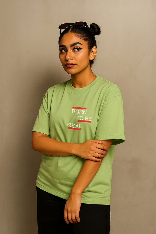 Streetwear-Inspired Green Oversized Butterfly T-Shirt for Women – Front Look