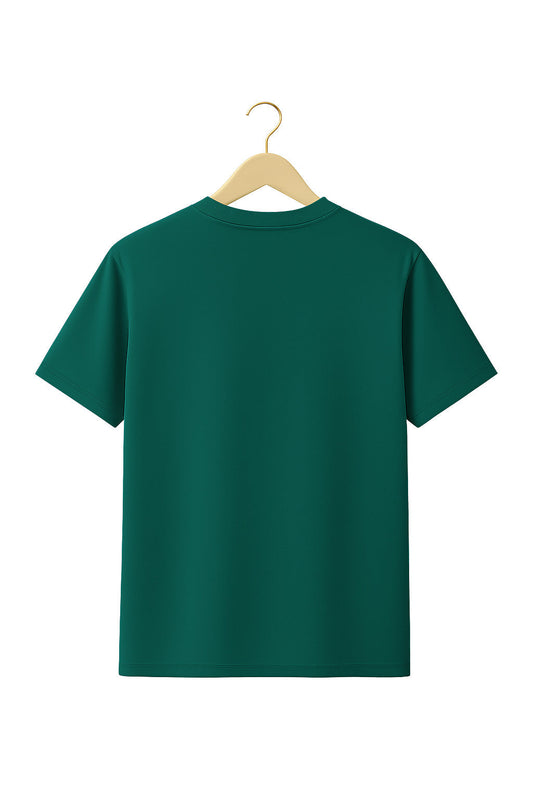 Back view of BANKAZ turquoise Independence Day Army Power cotton T-shirt for men and women