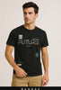guy posing in black cotton bankaz regular fit t-shirt