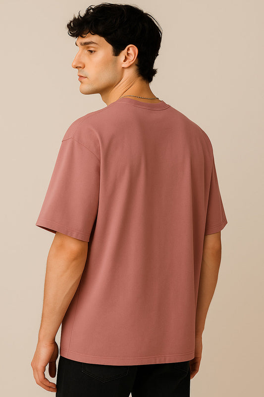 Rear view of BANKAZ Star Wars Stormtrooper helmet t shirt in pink oversized fit with plain back