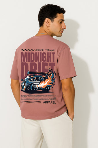 Street Racing T Shirt – Pink Oversized Fit for Men