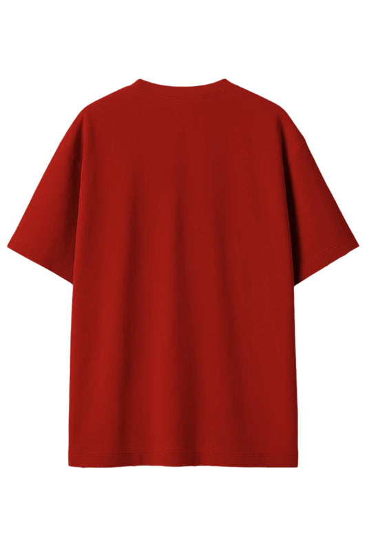 Red t-shirt on a beige background