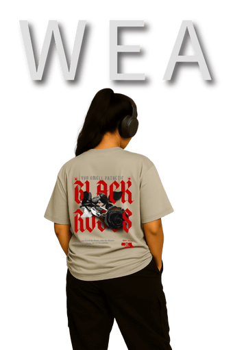 gen-z girl wearing light grey oversized t-shirt