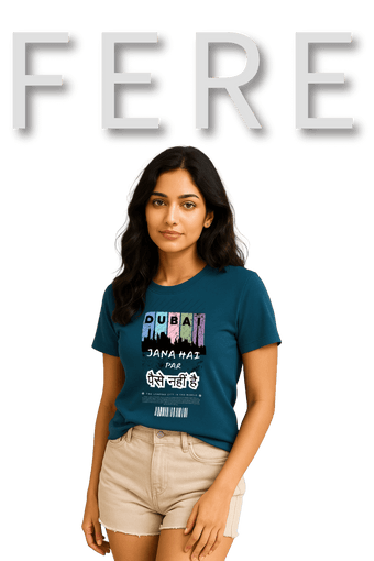 gen-z girl wearing turquoise t-shirt